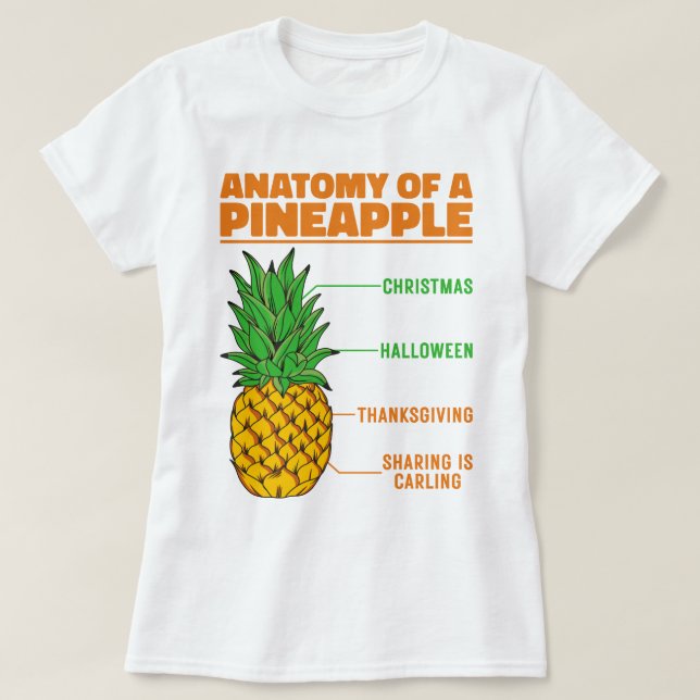 Anatomi hos en ananas Älskare Helgdagar-Coola T Shirt (Design framsida)