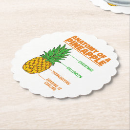 Anatomi hos en ananas Älskare Helgdagar-Coola Underlägg Papper