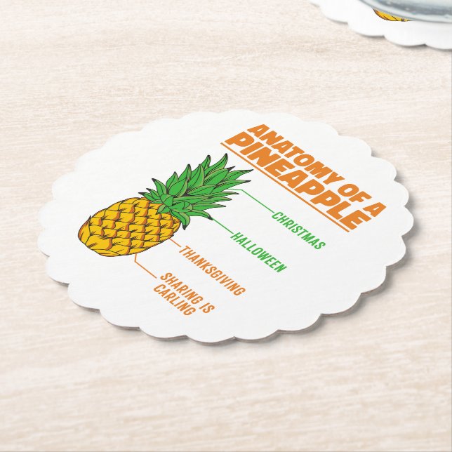 Anatomi hos en ananas Älskare Helgdagar-Coola Underlägg Papper (Vinklad)