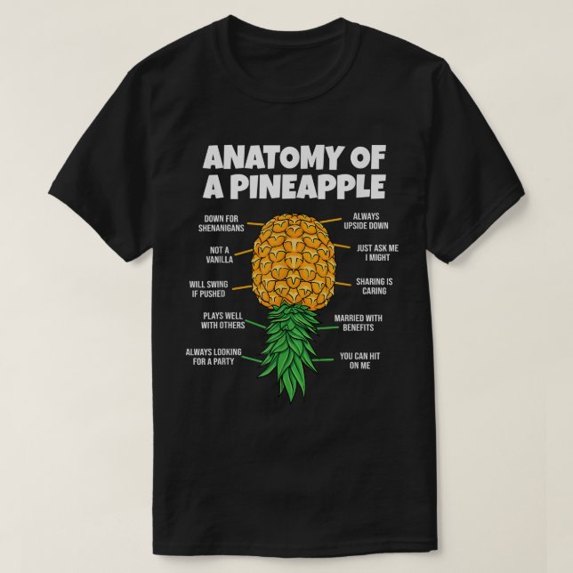 Anatomi hos en ananas-fingerbytare funny upptill o t shirt (Design framsida)