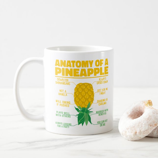Anatomi Hos En Ananas Rolig Ananasälskare Cool Kaffemugg (Med munk)