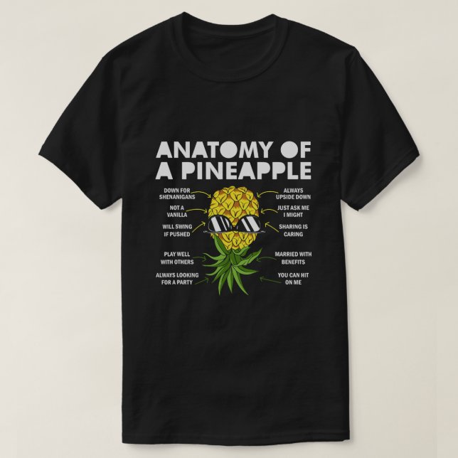 Anatomi hos en ananas-saxingbytare funny PI-fil up T Shirt (Design framsida)