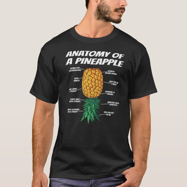 Anatomi hos en ananas upp och ned på ananas svep t shirt (Framsida)