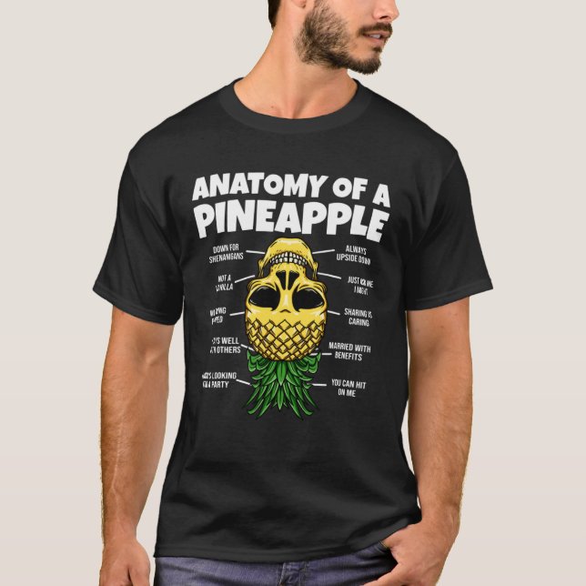 Anatomi hos en ananas upp och ned på ananas svep t shirt (Framsida)