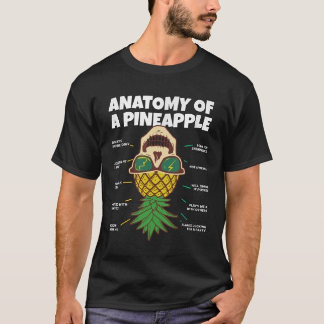 Anatomi hos en ananas uppåt och nedåt ananas Swin T Shirt (Framsida)