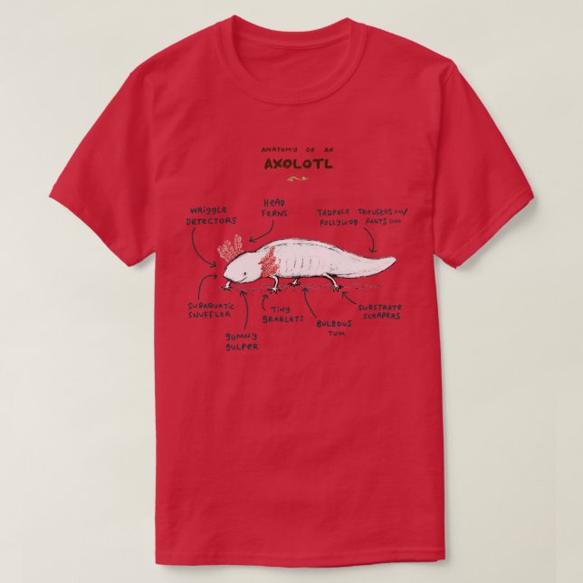 Anatomi hos en Axolotl T Shirt (Design framsida)