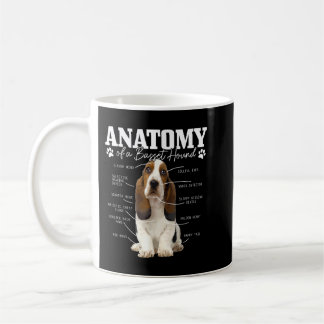 Anatomi hos en basset Hound Funny Cute Hund Basset Kaffemugg