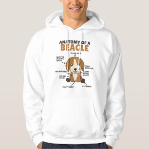 Anatomi hos en beagle Cute Hundar-valp Hoodie