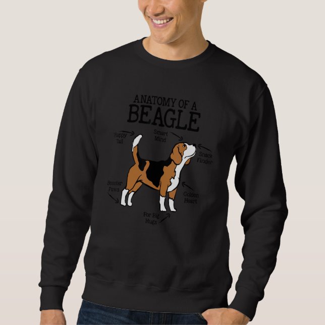 Anatomi Hos En Beagle För Hund 1 Lång Ärmad Tröja (Framsida)