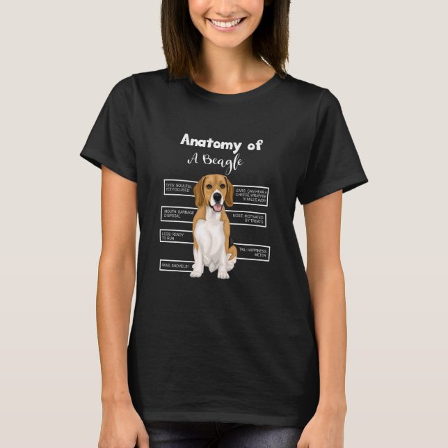 Anatomi hos en beagle-Rolig hund T Shirt (Framsida)