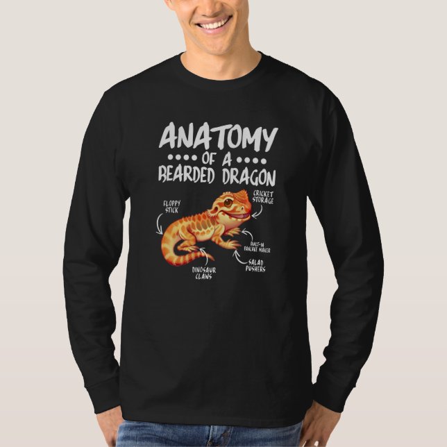 Anatomi hos en böjd drake för reptil t shirt (Framsida)