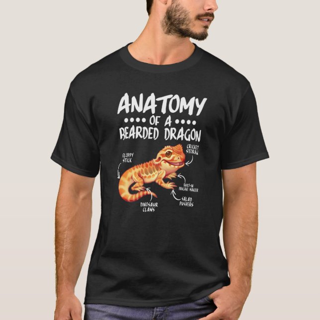 Anatomi hos en böjd drake för reptil t shirt (Framsida)