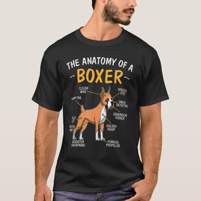 Anatomi hos en boxare för Hund T Shirt (Framsida)