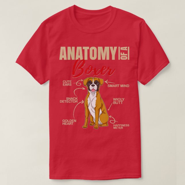 Anatomi hos en Boxer Funny Boxer-Hund T Shirt (Design framsida)