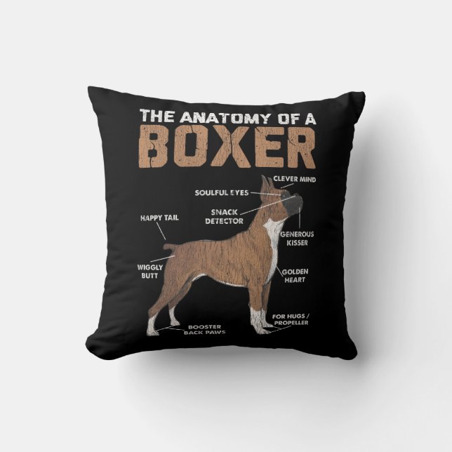 Anatomi hos en Boxer Hund Animal Djurälskare Kudde (Framsida)