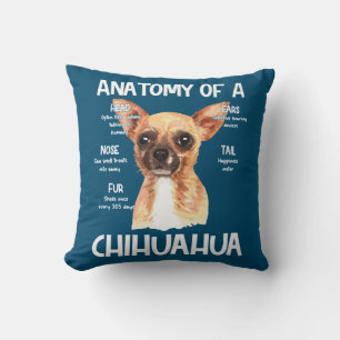 Anatomi hos en Chihuahua för Hundälskare Kudde