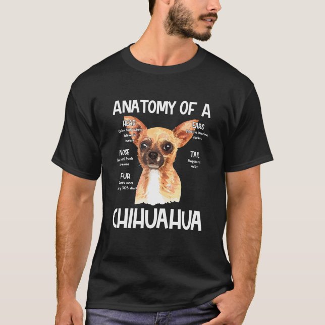 Anatomi hos en Chihuahua för Hundälskare med huvud T Shirt (Framsida)