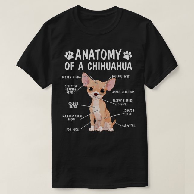 Anatomi Hos En Chihuahua Rolig Hundägare Hundälska T Shirt (Design framsida)