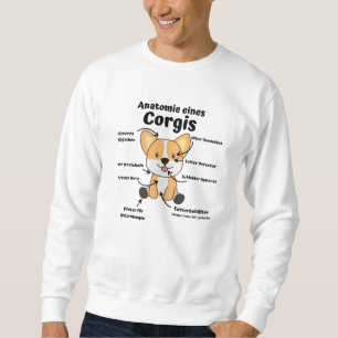 Anatomi hos en Corgi Cute Hundar-stilig marionett Lång Ärmad Tröja