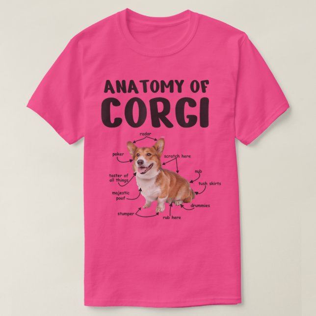 Anatomi hos en Corgi, gåvor till Hundälskare, roli T Shirt (Design framsida)