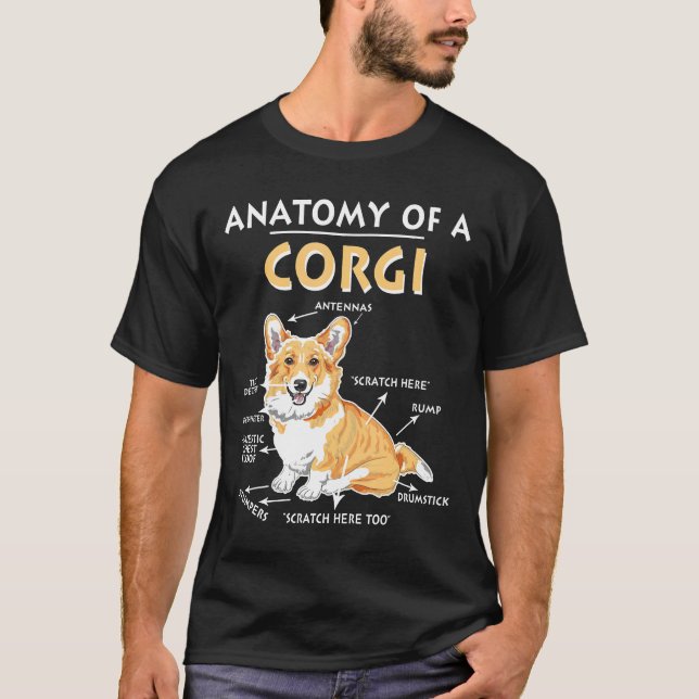 Anatomi Hos En Corgi Hund T Shirt (Framsida)