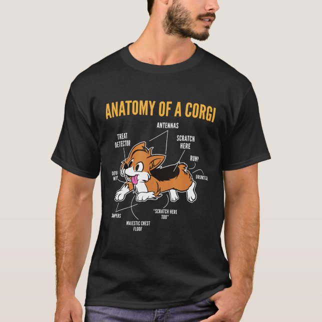 Anatomi Hos En Corgi T Shirt (Framsida)