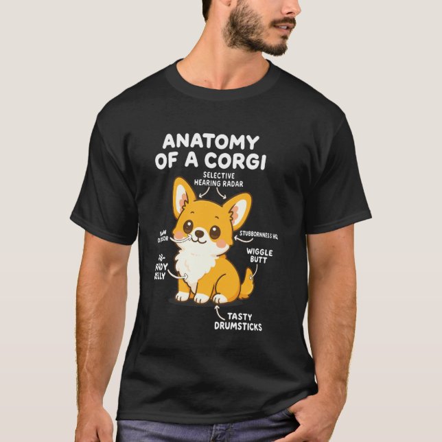 Anatomi Hos En Corgi T Shirt (Framsida)