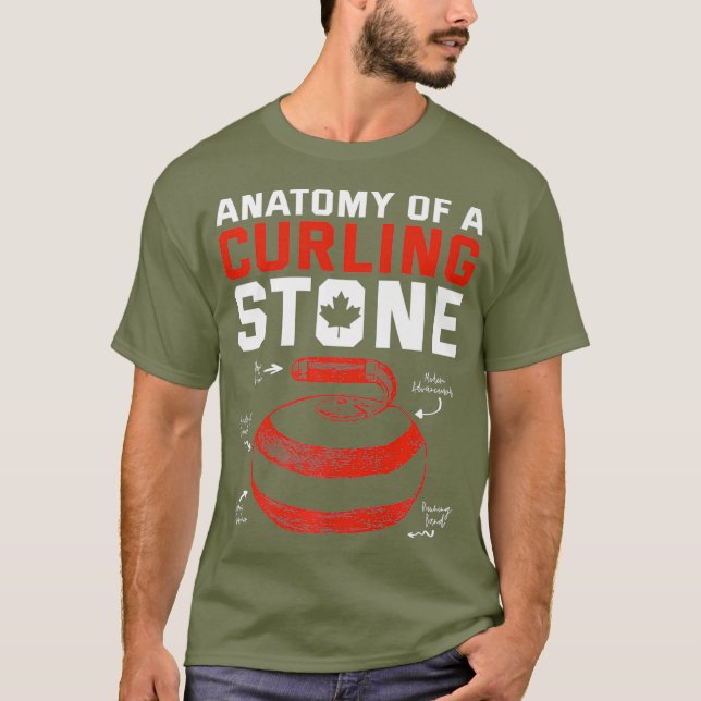 Anatomi hos en Curling Stone Canadian patriotic T Shirt (Framsida)