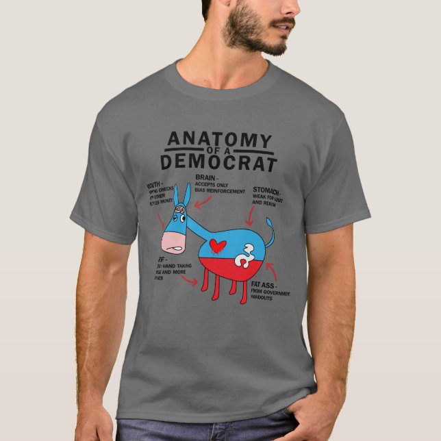 Anatomi hos en demokratisk, stenig liberal sociali t shirt (Framsida)
