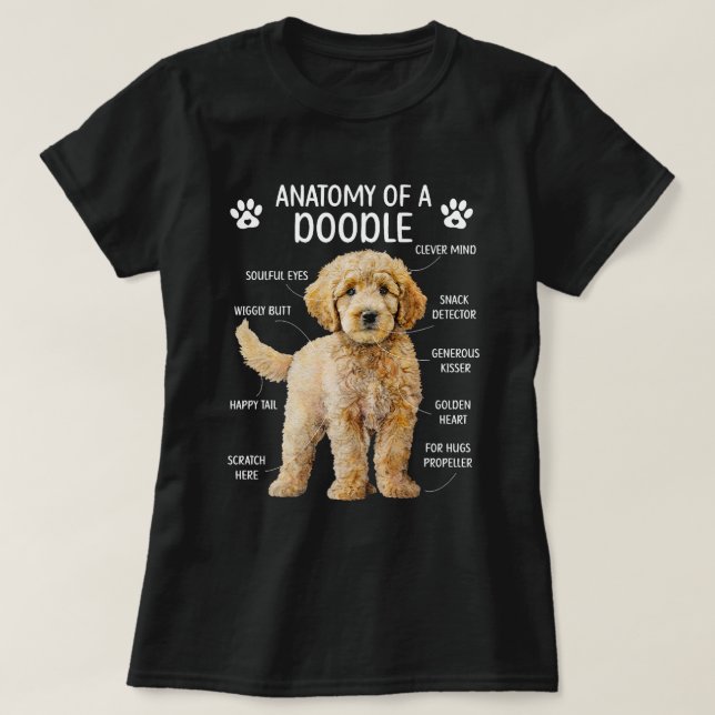 Anatomi hos en Doodle Hund Doodle Owner Goldendood T Shirt (Design framsida)