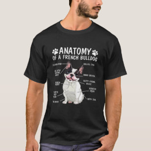 Anatomi hos en Fransk Bulldog Frenchie Hund älskar T Shirt