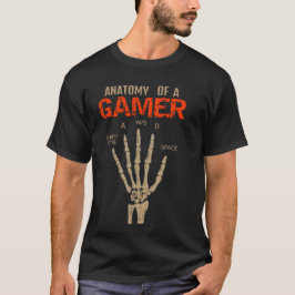 Anatomi hos en Gamer Skeleton Hand Tangentbord T-S T Shirt