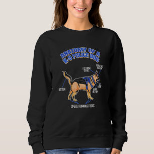 Anatomi hos en K9-polisenhet, funktionell K9-Hund T Shirt