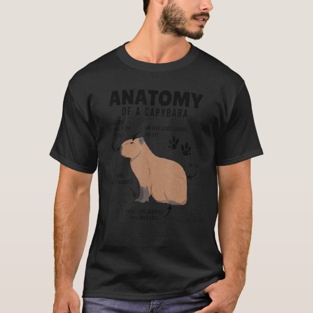 Anatomi hos en kapybara kapybara för pojkar flicko t shirt (Framsida)