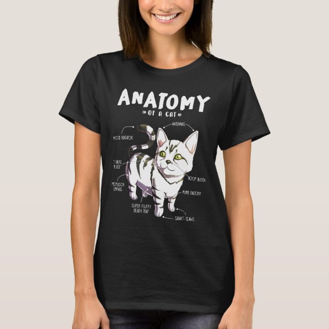 Anatomi hos en katt katt katt katt katt katt t shirt (Framsida)