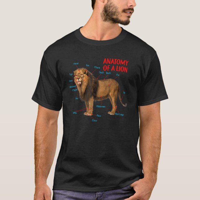 Anatomi hos en Lejon Lejon grafikskola T Shirt (Framsida)