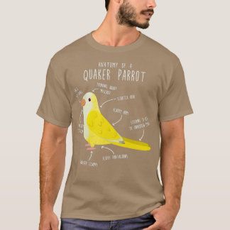 Anatomi hos en Lutino Quaker Parrot T Shirt