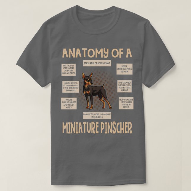 Anatomi hos en minister Pinscher Funny Puppy Gift T Shirt (Design framsida)