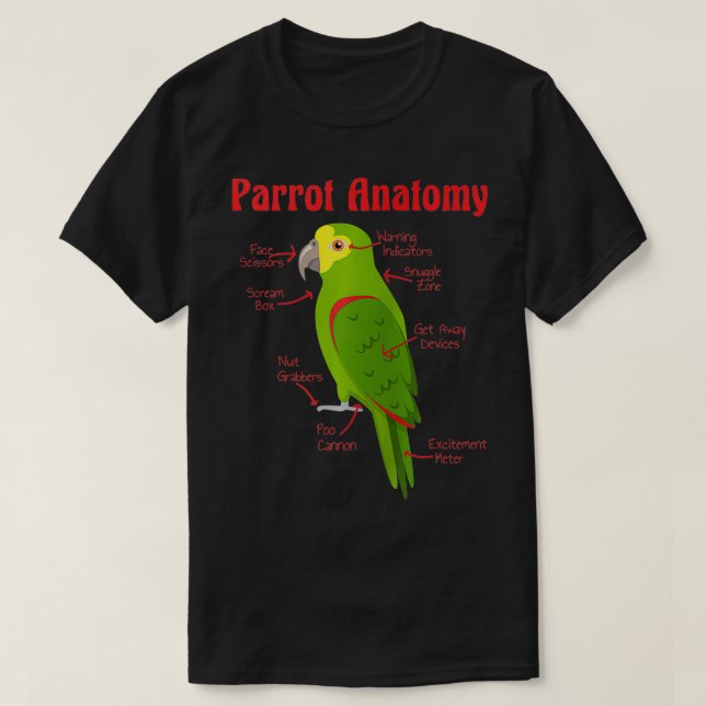 Anatomi hos en papegoja Zip T Shirt (Design framsida)