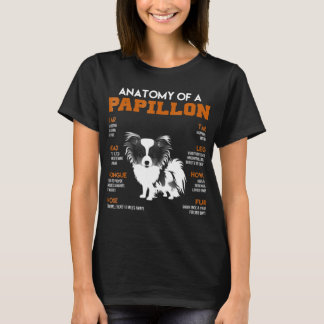 Anatomi hos en papillon Hundar t Shirt-lustig gåva T Shirt