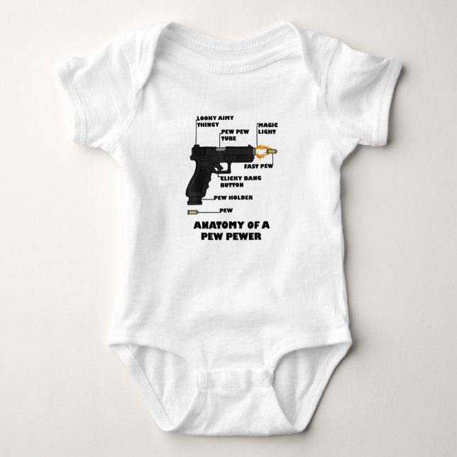 Anatomi hos en Pew Pewer Ammo- och Gun-ändringsmed T Shirt (Framsida)