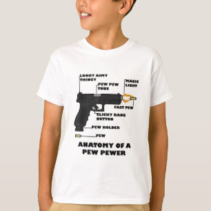 Anatomi hos en Pew Pewer Ammo- och Gun-ändringsmed T Shirt