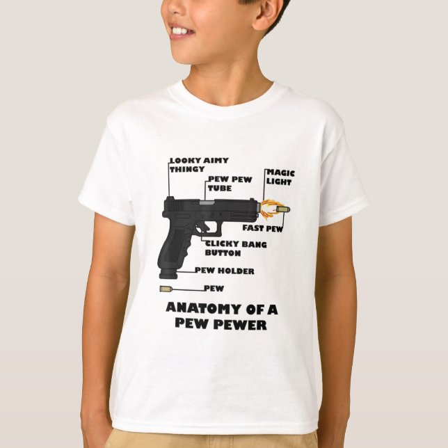Anatomi hos en Pew Pewer Ammo- och Gun-ändringsmed T Shirt (Framsida)