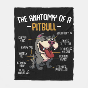 Anatomi hos en Pitbull Cute Fleecefilt