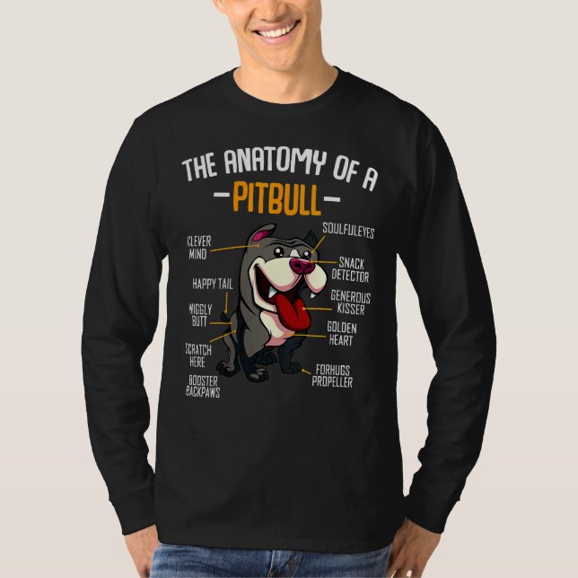 Anatomi hos en Pitbull-funny Pitbull T Shirt (Framsida)