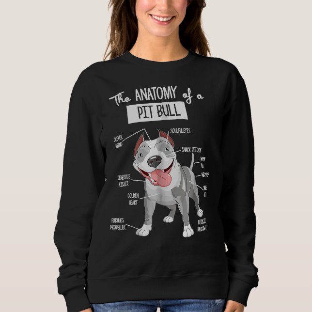 Anatomi hos en Pitbull Hund älskare Unisex Manar K T Shirt (Framsida)