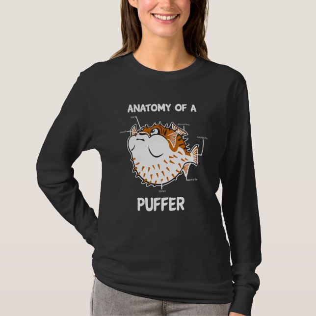 Anatomi hos en Puffer Fish-funny T Shirt (Framsida)