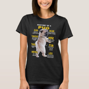 Anatomi hos en Pug-Rolig hund T Shirt