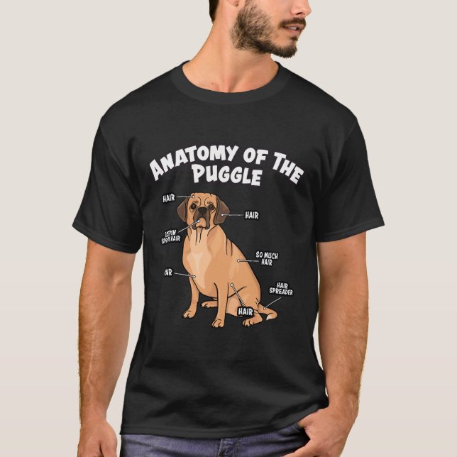 Anatomi Hos En Puggle Hund T Shirt (Framsida)