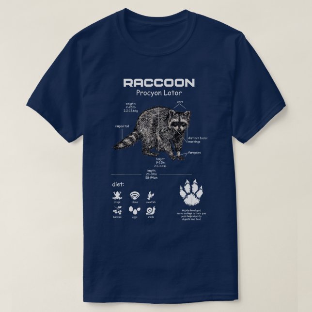 Anatomi hos en Racoon Raccoon FUNNY Parts Body Pan T Shirt (Design framsida)